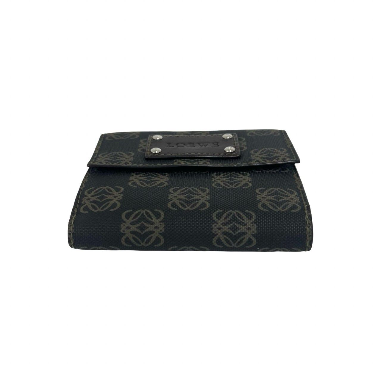 Loewe Anagram Logo Leather Bifold Wallet Mini Card Case Coin Purse Brown — view 7