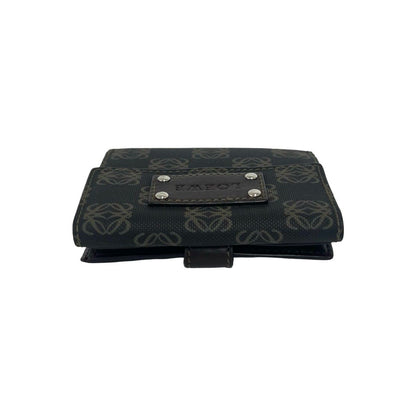 Loewe Anagram Logo Leather Bifold Wallet Mini Card Case Coin Purse Brown — view 4