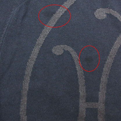 Hermes Knit Logo Sweater Long Sleeve Crew Neck Top Gray — view 7