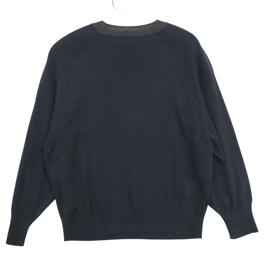 Hermes Knit Logo Sweater Long Sleeve Crew Neck Top Gray — view 2