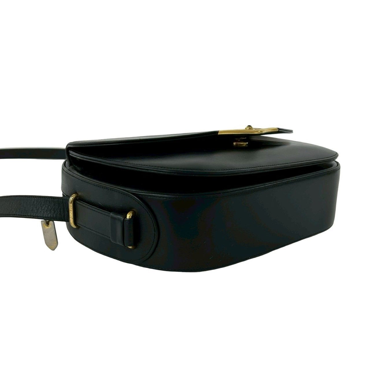 Cartier Sapphire Line Leather Mini Shoulder Bag Crossbody Pochette Black — view 7