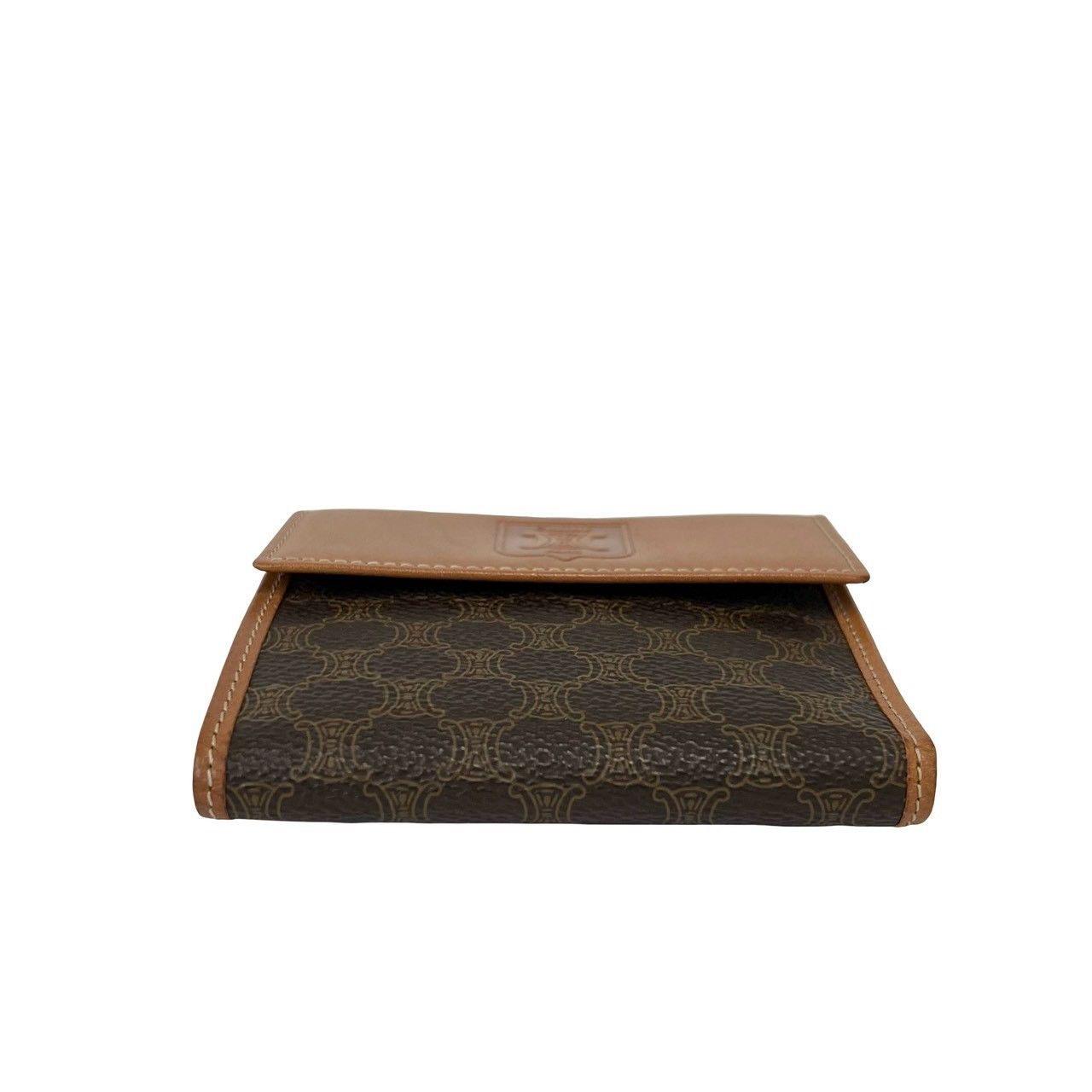 Celine Vintage Macadam Blason Pattern Leather Kiss Lock Trifold Wallet Mini — view 6