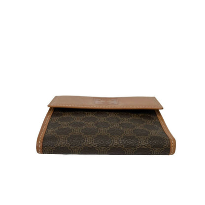 Celine Vintage Macadam Blason Pattern Leather Kiss Lock Trifold Wallet Mini — view 6
