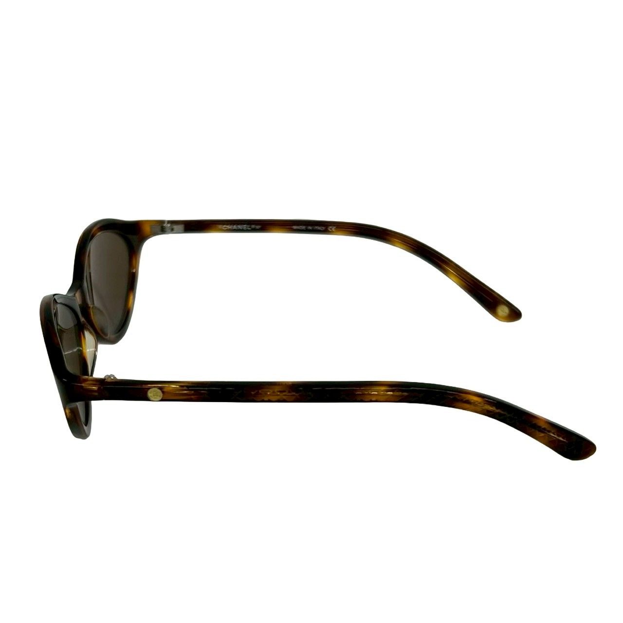 Chanel CC Logo Marble Pattern Acetate Sunglasses Eyewear Brown — view 4