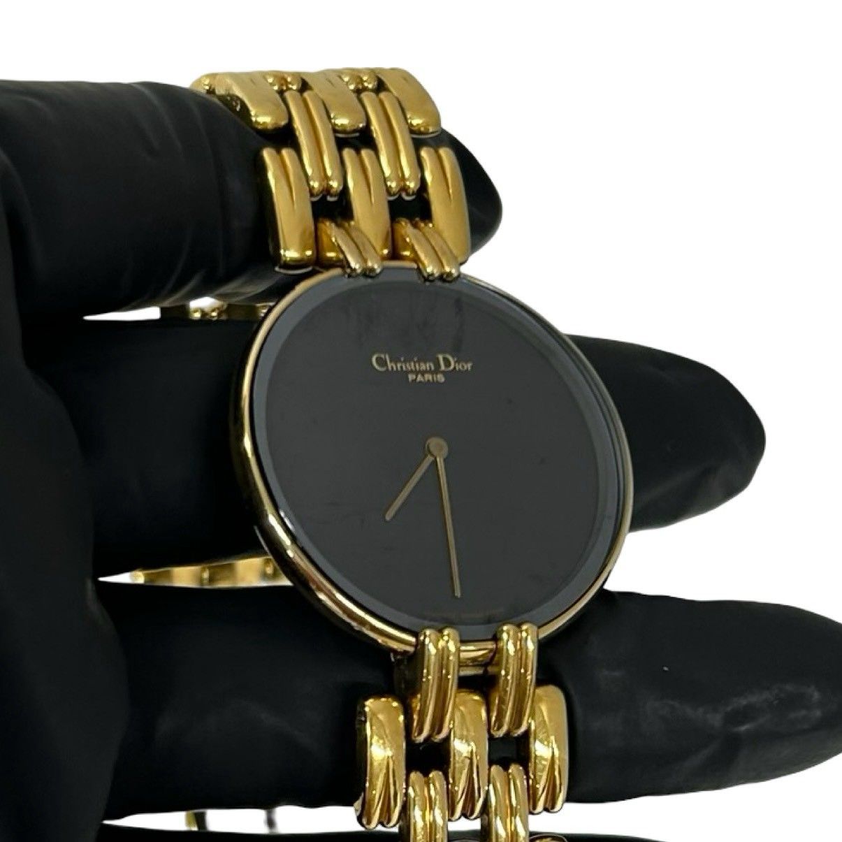 Dior Vintage Baguilla Quartz Watch Gold Black — view 4