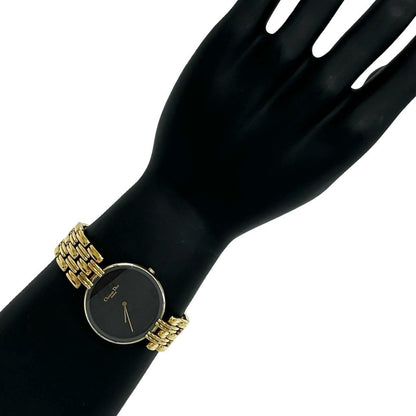 Dior Vintage Baguilla Quartz Watch Gold Black — view 2
