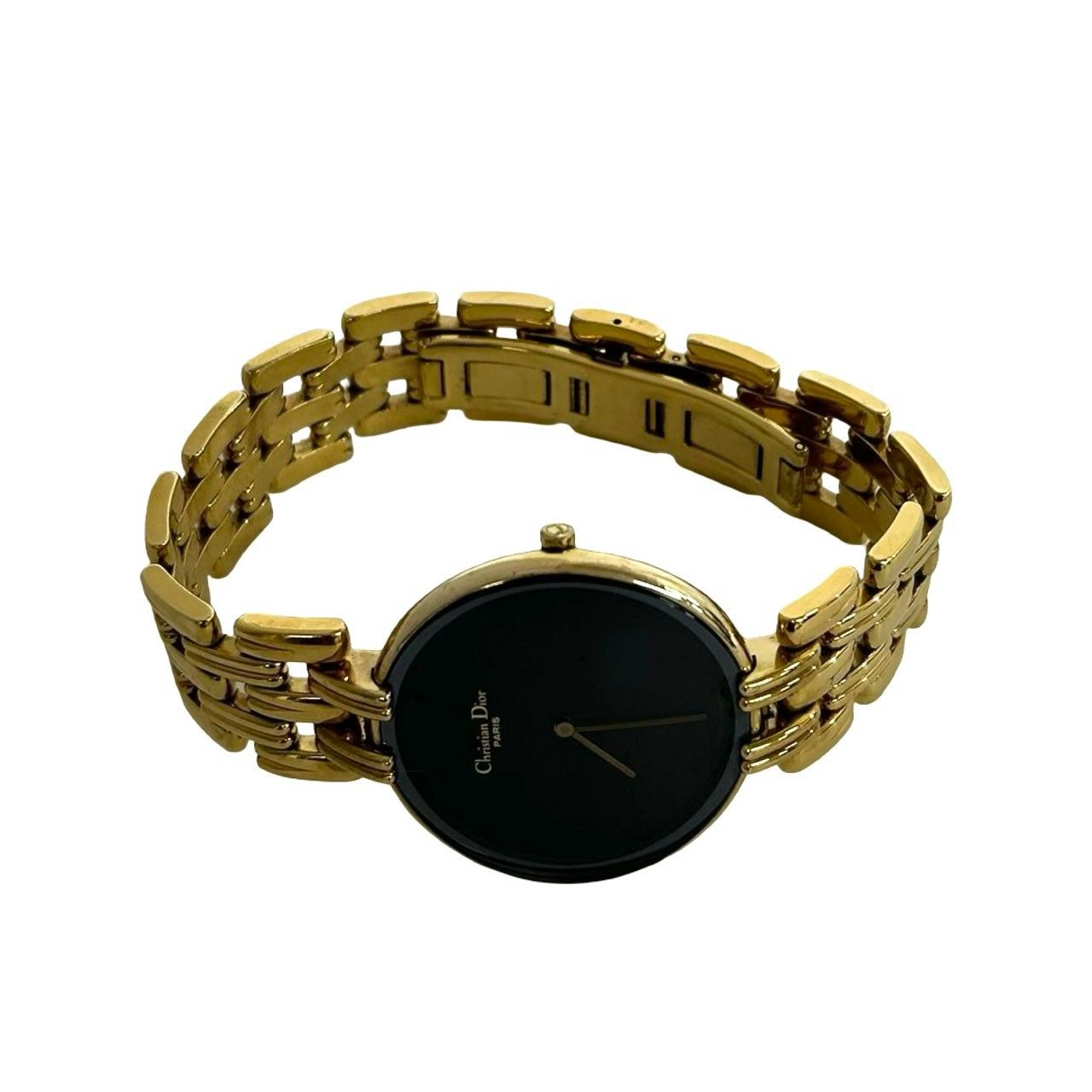 Dior Vintage Baguilla Quartz Watch Gold Black — view 7
