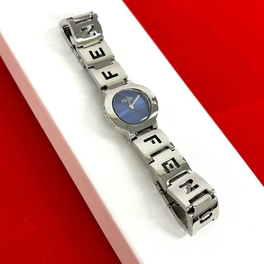 Fendi Products Logo Stainless Steel Quartz Wrist Watch Silver