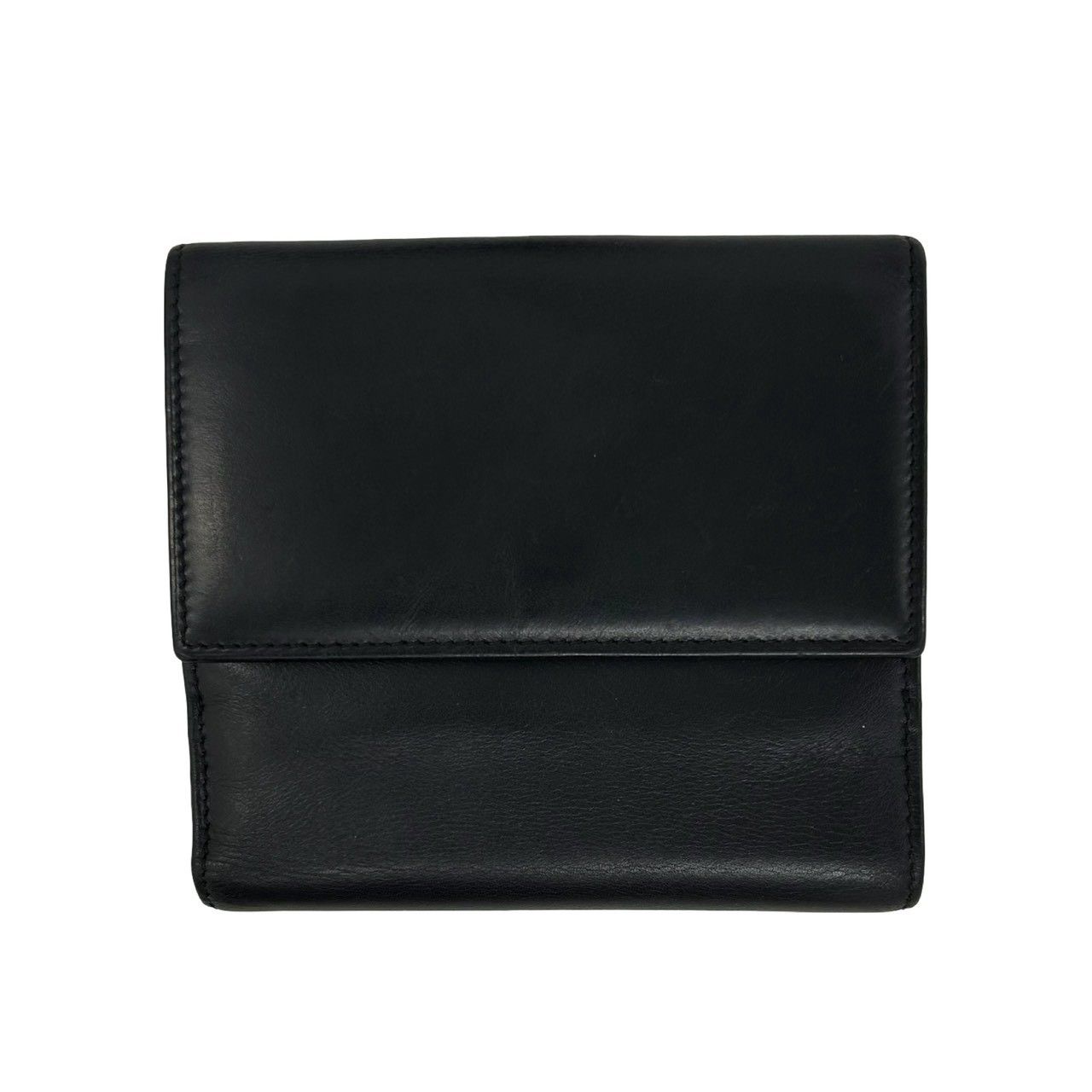 Gucci GG Logo Leather Bifold Wallet Bill Purse Coin Card Case Black — view 2