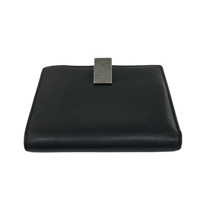 Gucci GG Logo Leather Bifold Wallet Bill Purse Coin Card Case Black — view 6