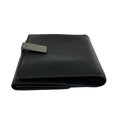 Gucci GG Logo Leather Bifold Wallet Bill Purse Coin Card Case Black — view 4