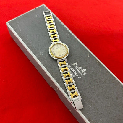 Hermes Products Clipper Stainless Steel Quartz Watch Wrist Silver