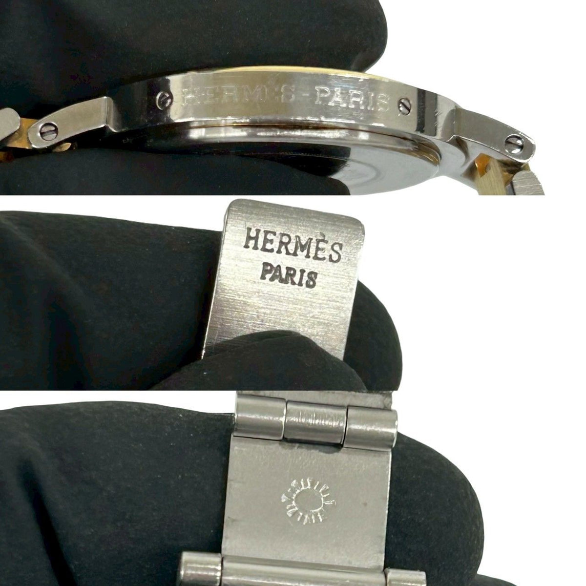 Hermes Products Clipper Stainless Steel Quartz Watch Wrist Silver — view 3