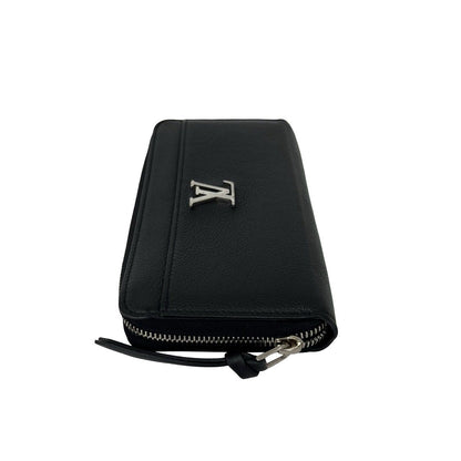 Louis Vuitton Zippy Lockme Leather Wallet Bifold Round Zip Black — view 4