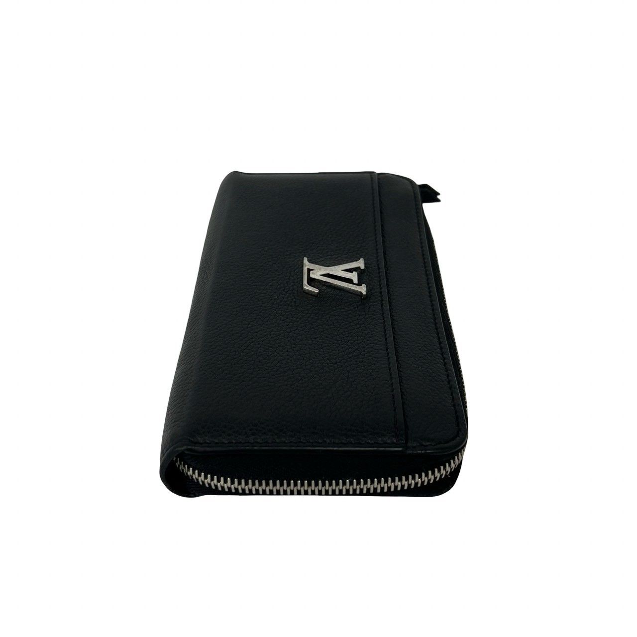 Louis Vuitton Zippy Lockme Leather Wallet Bifold Round Zip Black — view 5