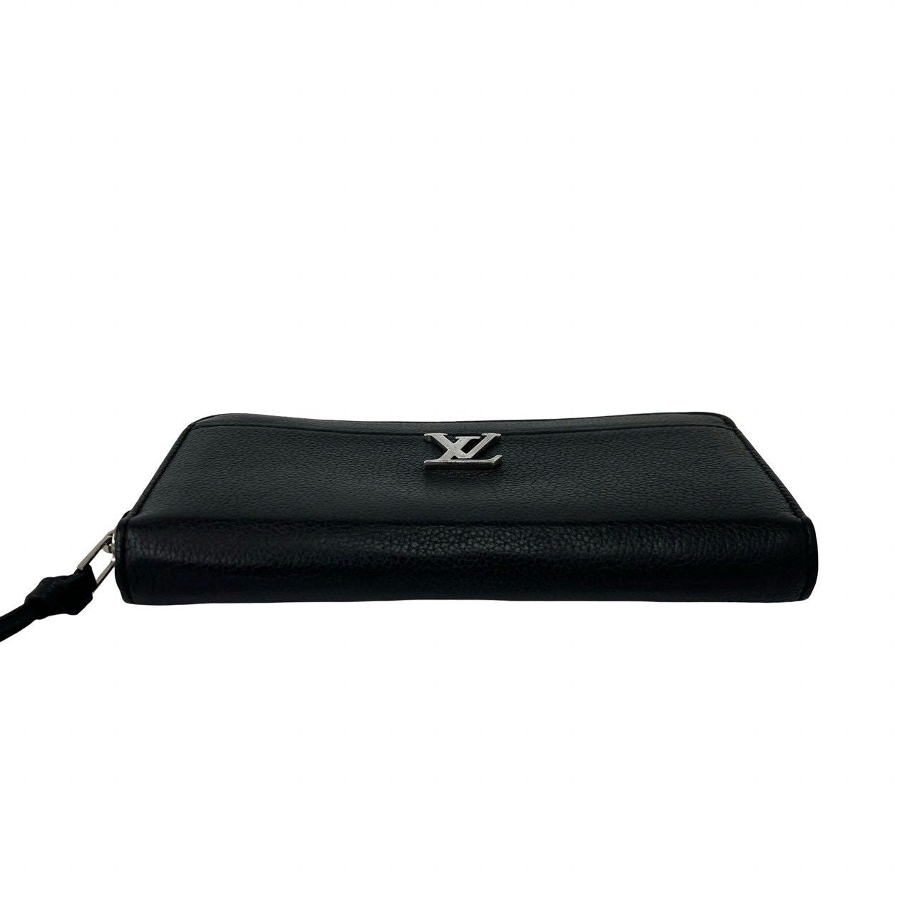 Louis Vuitton Zippy Lockme Leather Wallet Bifold Round Zip Black — view 6