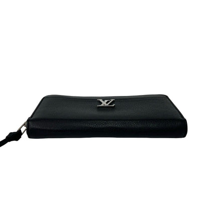 Louis Vuitton Zippy Lockme Leather Wallet Bifold Round Zip Black — view 6