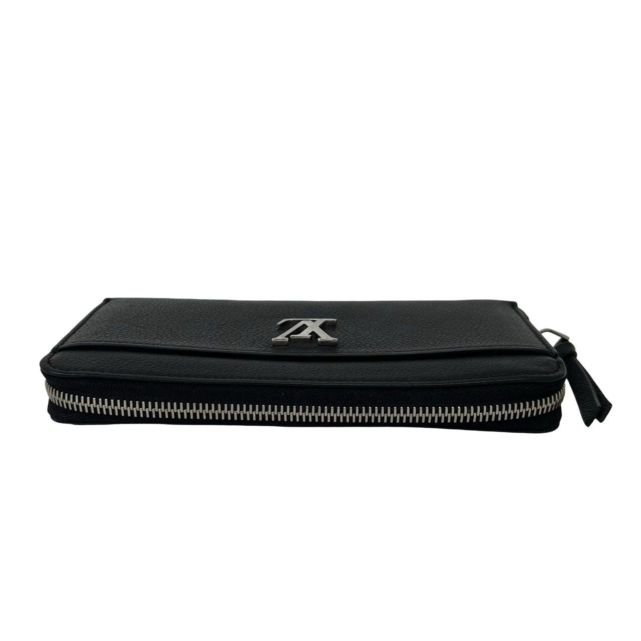 Louis Vuitton Zippy Lockme Leather Wallet Bifold Round Zip Black — view 3