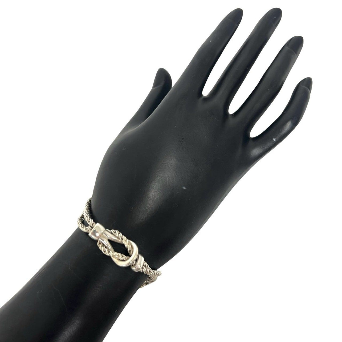 Tiffany & Co Vintage Center Knot Double Rope Bracelet 925 Sterling Silver — view 2