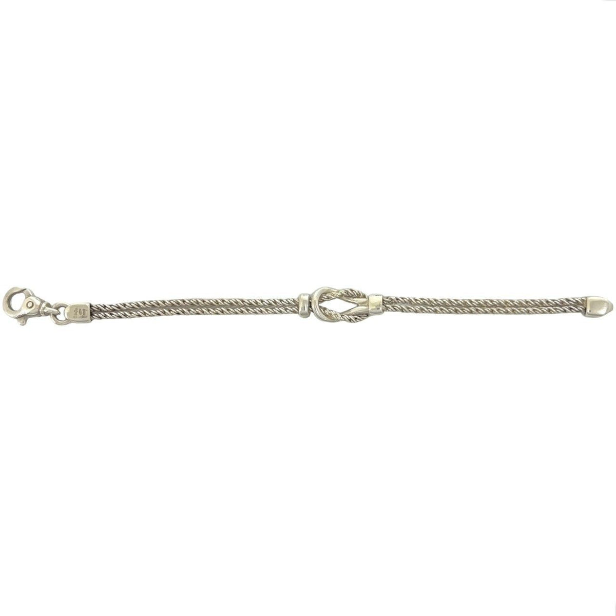 Tiffany & Co Vintage Center Knot Double Rope Bracelet 925 Sterling Silver — view 6