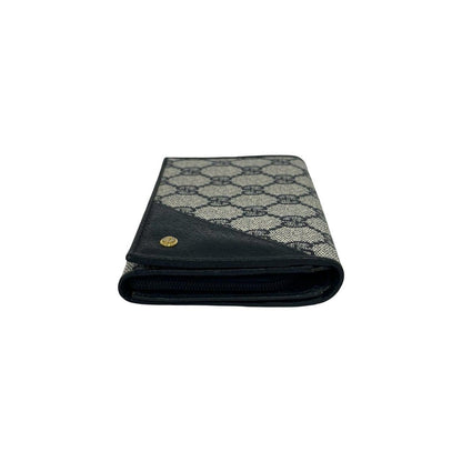 Gucci GG Logo Pattern Leather Bifold Wallet Mini Card Case Coin Purse Navy — view 5