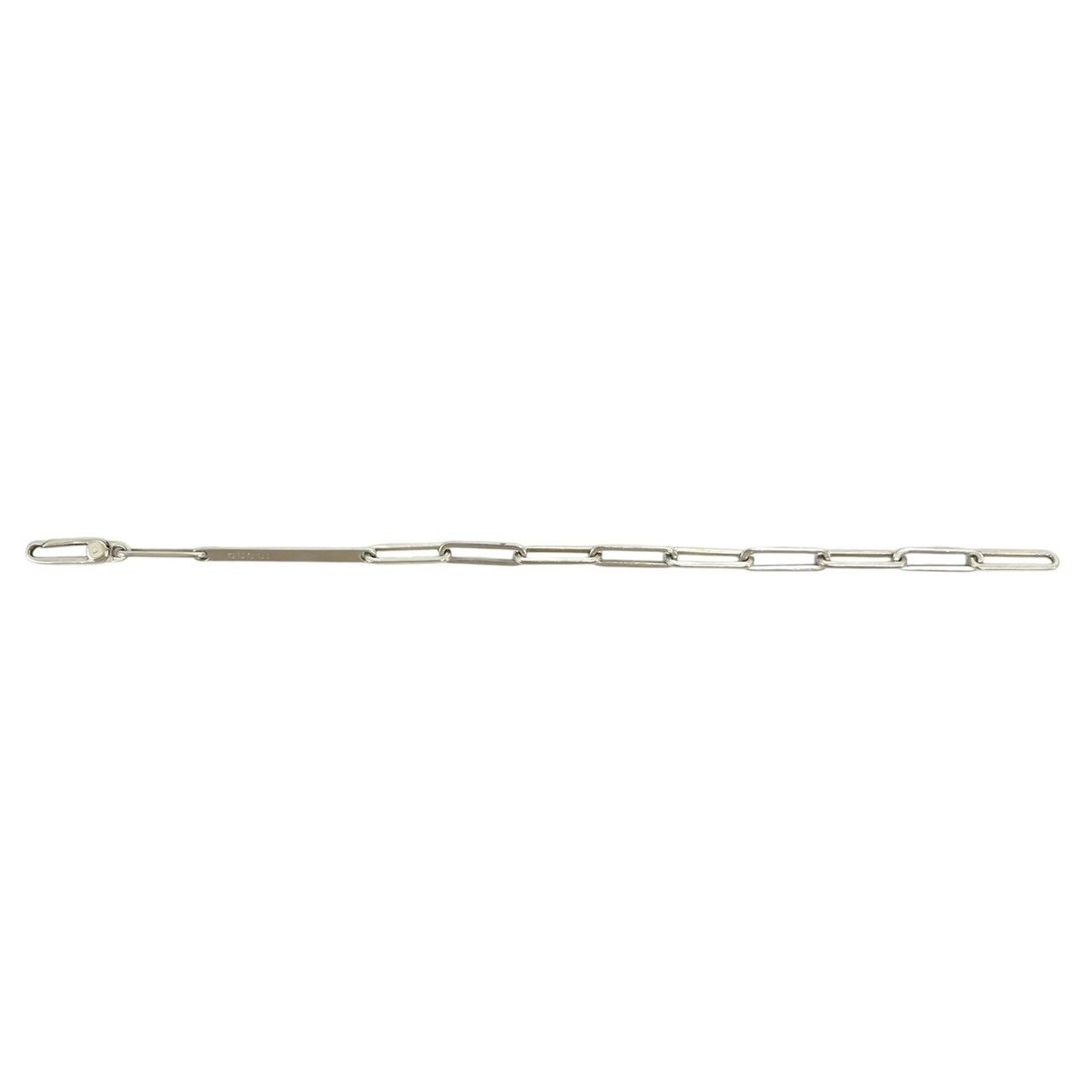 Gucci Logo Plate Bracelet 925 Sterling Silver Chain — view 5