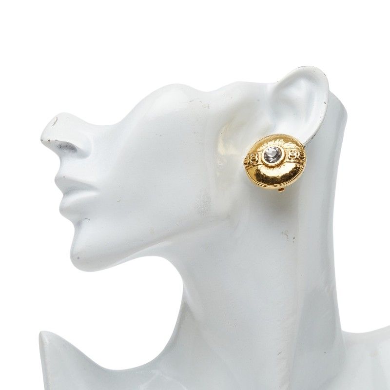Chanel Vintage Single Earring Gold Plated Rhinestone — view 4