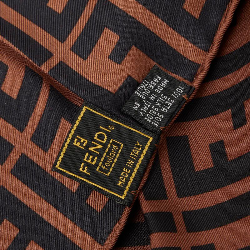 Fendi Zucca Scarf Large Brown Silk — view 2