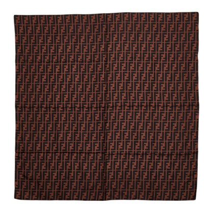 Fendi Zucca Scarf Large Brown Silk