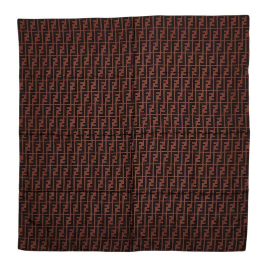 Fendi Zucca Scarf Large Brown Silk