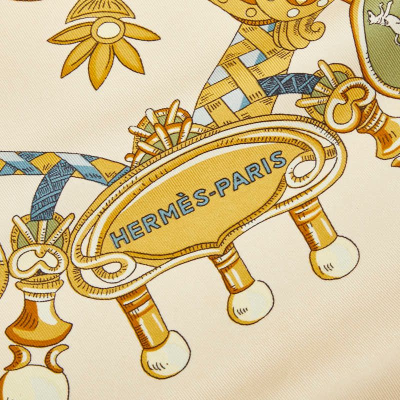 Hermes Carre 90 Tournez Manege Merry Go Round Scarf Large Ivory Multicolor Silk — view 3