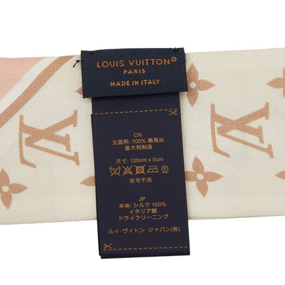 Louis Vuitton Monogram Bandeau BB LV Bow Scarf Beige Pink Silk — view 6