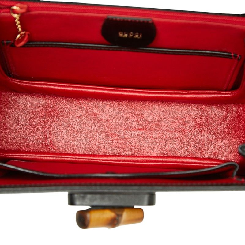 Gucci Bamboo 2-Way Shoulder Bag 000 Black Leather — view 8