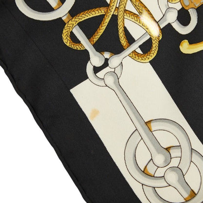 Hermes Carre 90 Cliquetis Scarf Large Black Gold Silk — view 3