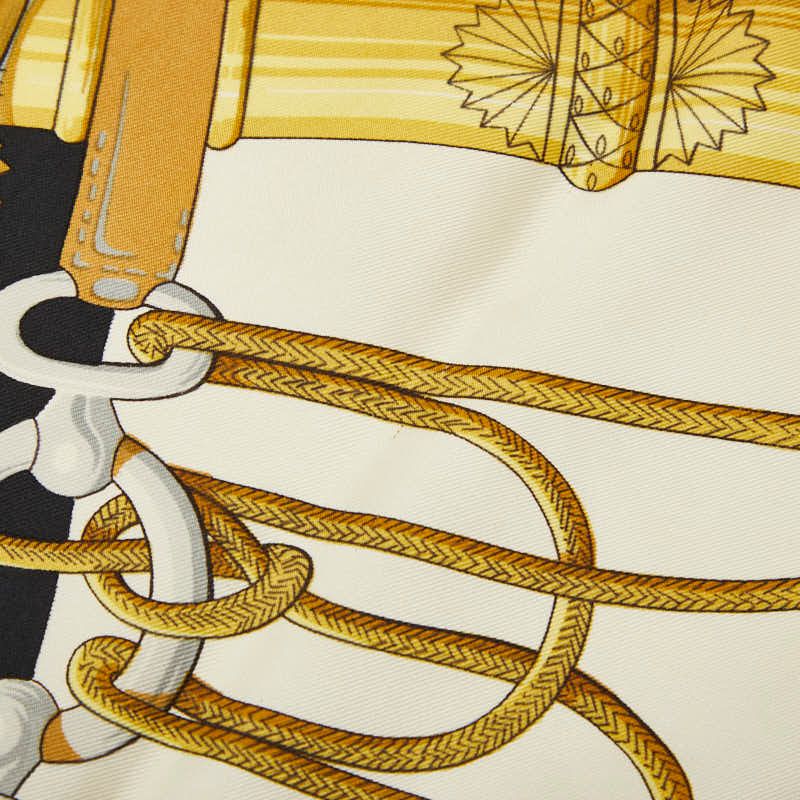 Hermes Carre 90 Cliquetis Scarf Large Black Gold Silk — view 4