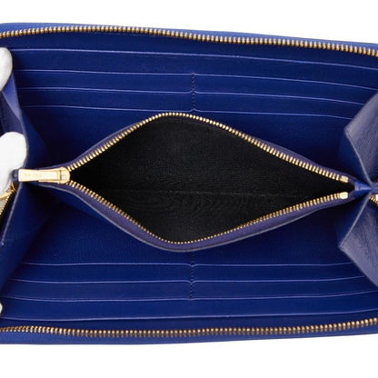 Celine Zip Around Wallet Navy Brown Bicolor Leather — view 6