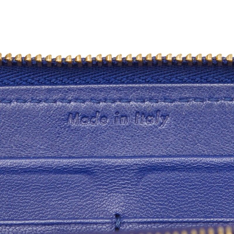 Celine Zip Around Wallet Navy Brown Bicolor Leather — view 9