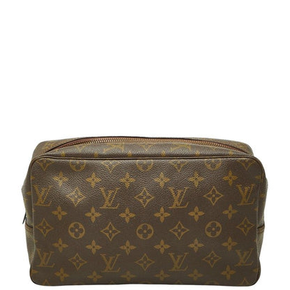 Louis Vuitton Monogram Trousse Toilet 28 Clutch Brown Leather