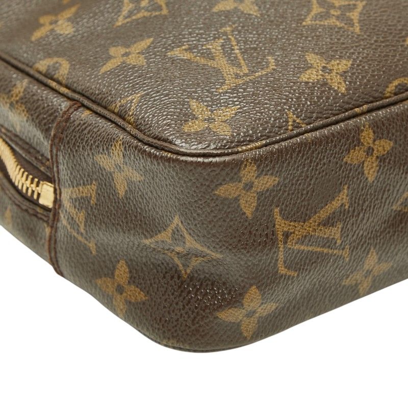 Louis Vuitton Monogram Trousse Toilet 23 Clutch Pouch Brown Leather — view 7