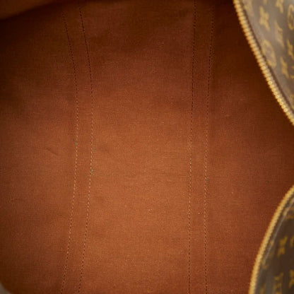 Louis Vuitton Monogram Keepall 50 Boston Bag Brown Leather — view 8