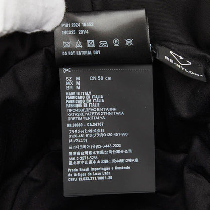 Prada Ri Nylon Bucket Hat Black — view 8
