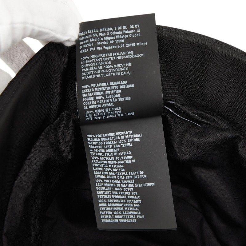 Prada Ri Nylon Bucket Hat Black — view 9