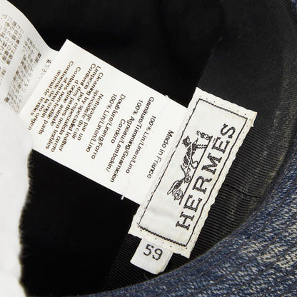 Hermes Hat Blue Indigo Denim Linen — view 7