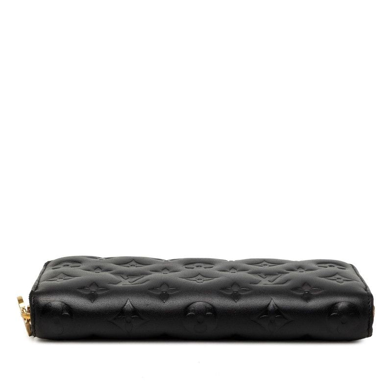 Louis Vuitton Monogram Embossed Zippy Wallet Coussin Zip Around Black Lambskin — view 3