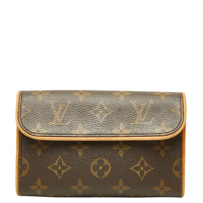 Louis Vuitton Monogram Pochette Florentine Pouch Brown Leather