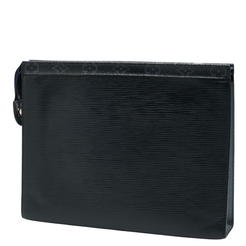 Louis Vuitton Monogram Eclipse Epi Pochette Voyage MM Clutch Noir Black Blue — view 2