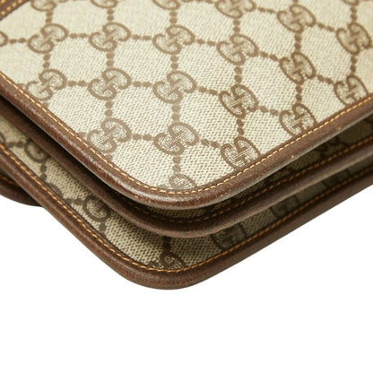 Gucci GG Supreme Crossbody Shoulder Bag Beige Brown Leather — view 6