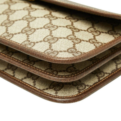 Gucci GG Supreme Crossbody Shoulder Bag Beige Brown Leather — view 4