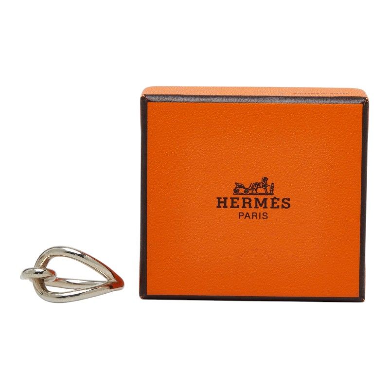 Hermes Jumbo Scarf Ring Silver Metal — view 6