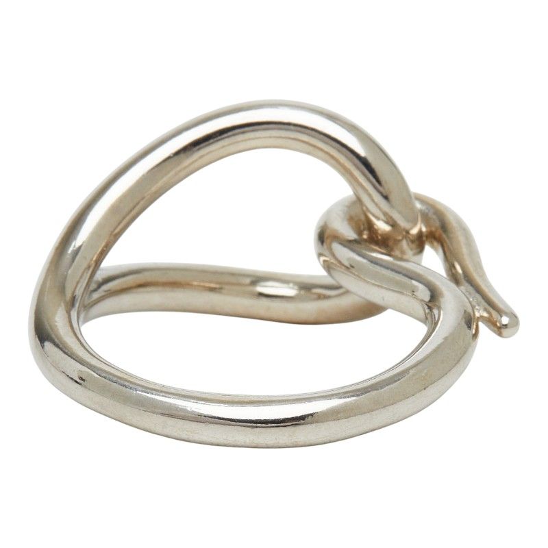 Hermes Jumbo Scarf Ring Silver Metal — view 4